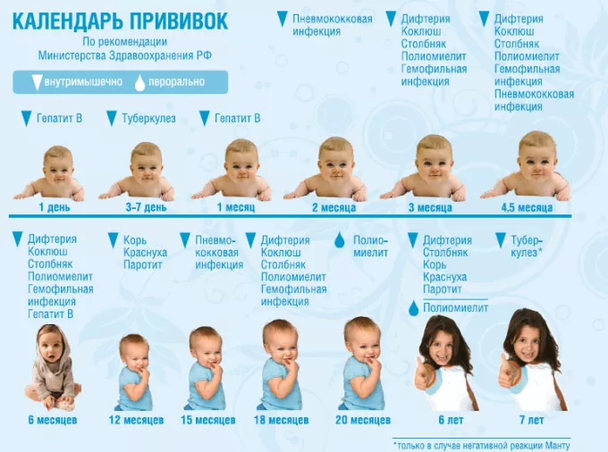 Календарь прививок для грудничков
