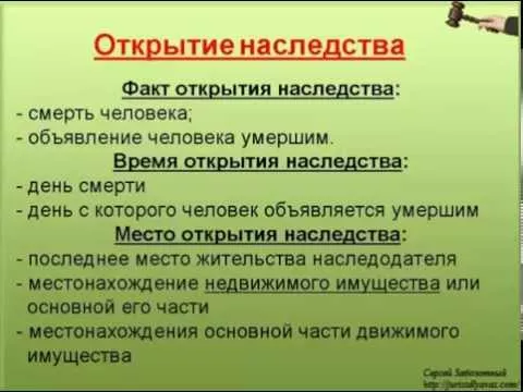 Открытие наследства: время и место открытия наследства